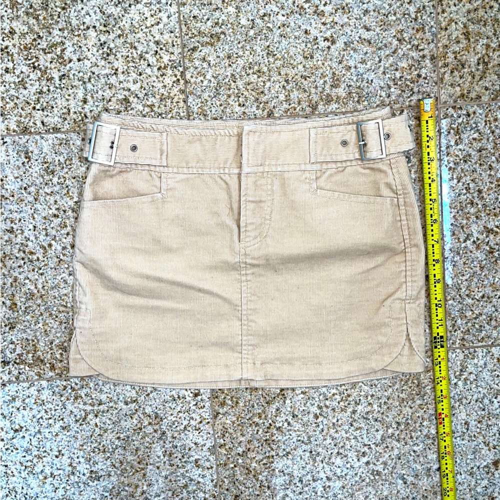 Corduroy Armani Exchange A|X mini skirt with buckles